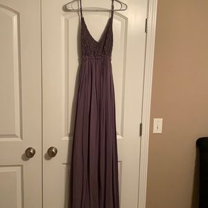 Grey Open Back Maxi Dress